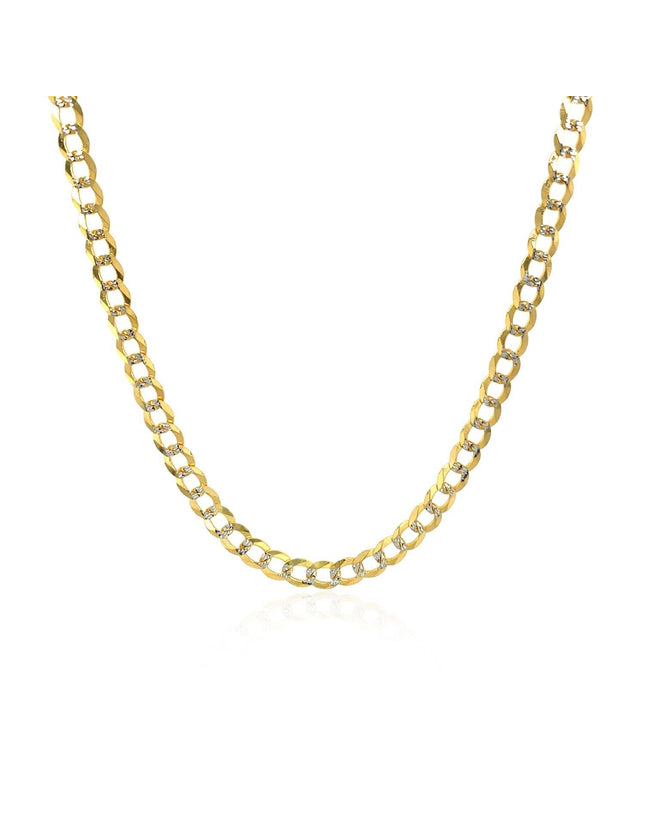3.2 mm 14k Two Tone Gold Pave Curb Chain - Ellie Belle