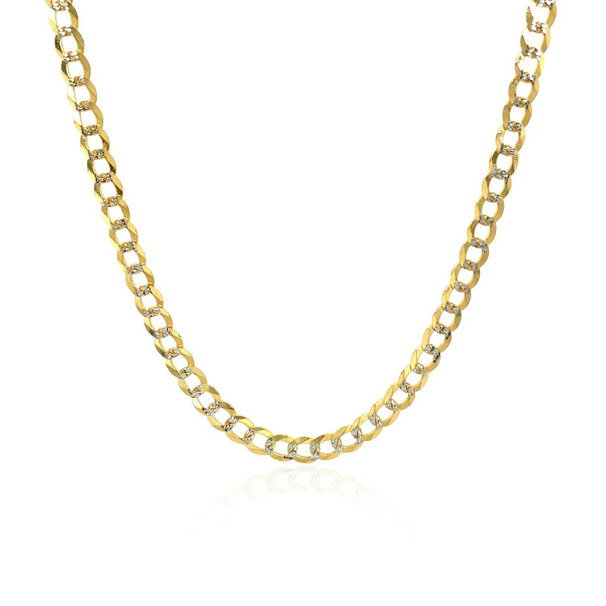 3.2 mm 14k Two Tone Gold Pave Curb Chain - Ellie Belle