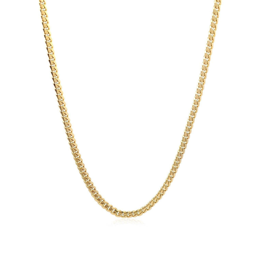 3.2mm 10k Yellow Gold Classic Solid Miami Cuban Chain - Ellie Belle