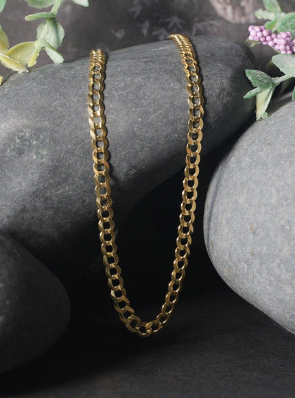 3.2mm 10k Yellow Gold Curb Chain - Ellie Belle