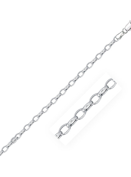 3.2mm 14k White Gold Oval Rolo Bracelet - Ellie Belle