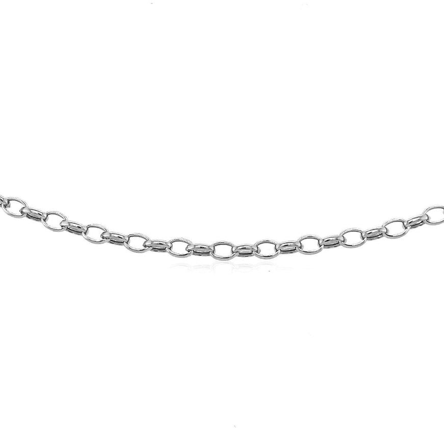 3.2mm 14k White Gold Oval Rolo Bracelet - Ellie Belle