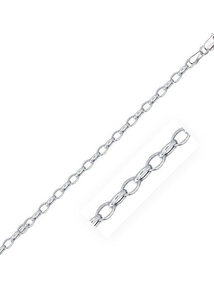 3.2mm 14k White Gold Oval Rolo Chain - Ellie Belle