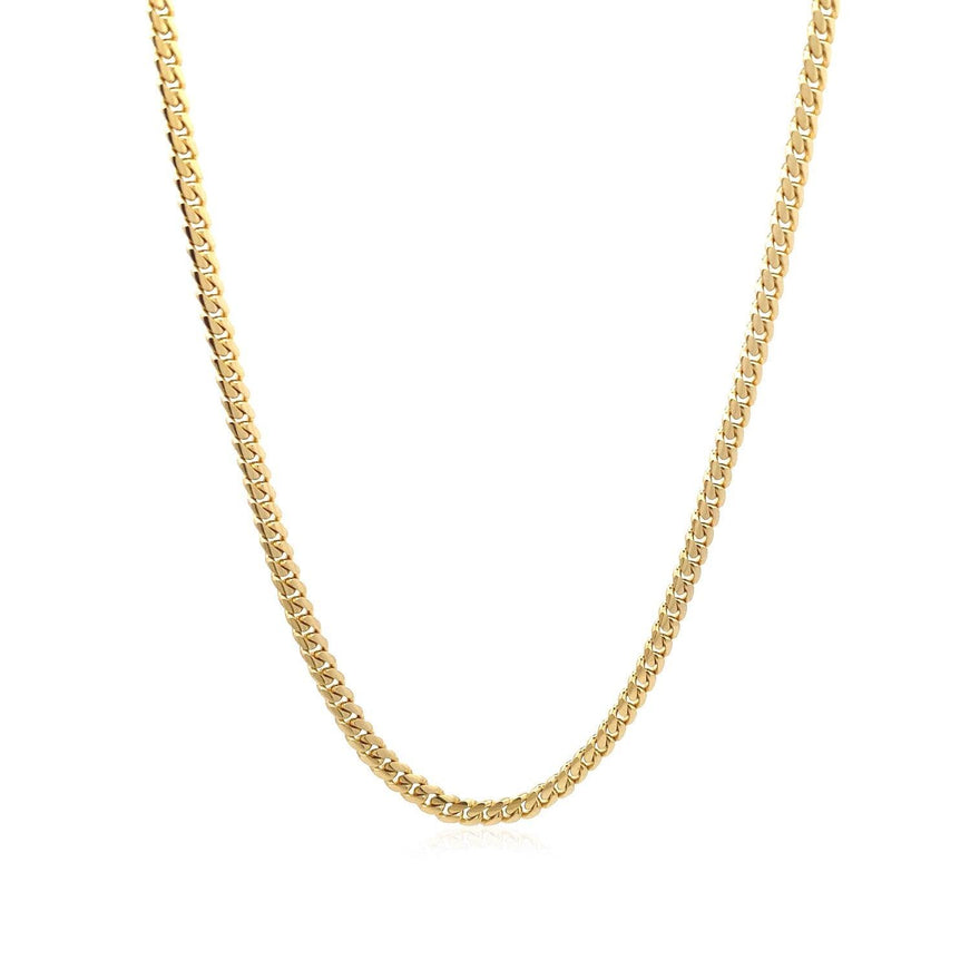 3.2mm 14k Yellow Gold Classic Solid Miami Cuban Chain - Ellie Belle