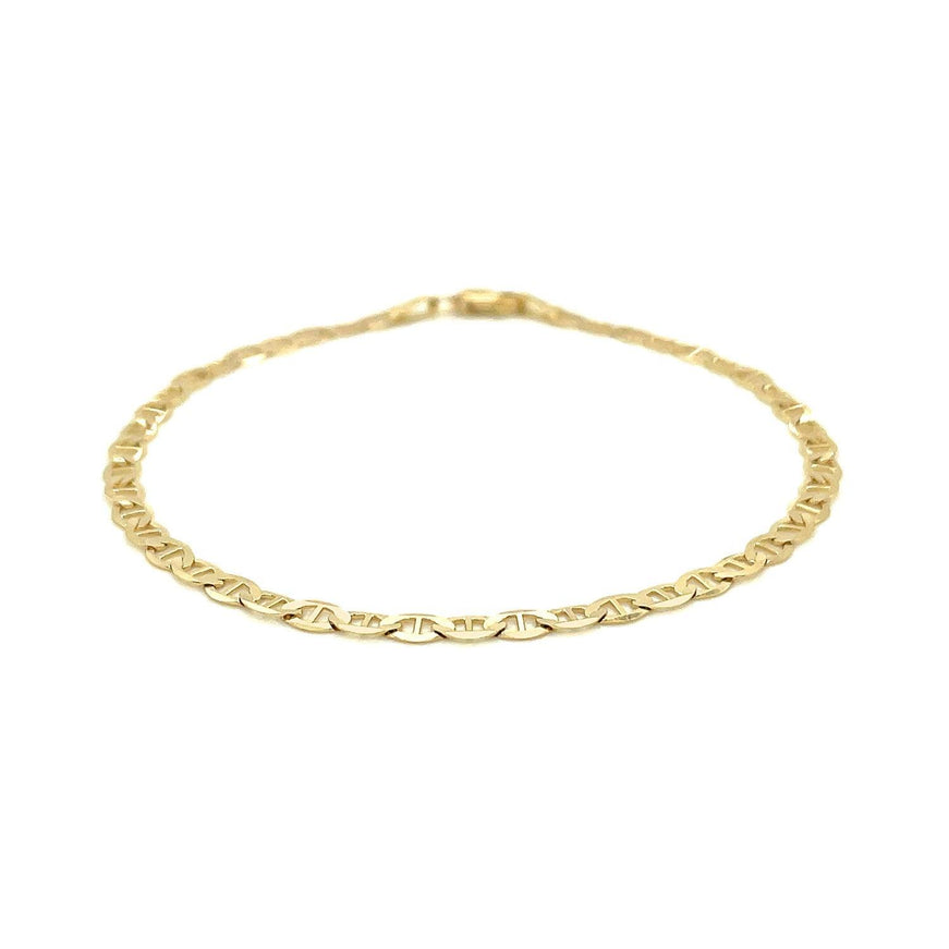 3.2mm 14k Yellow Gold Mariner Link Bracelet - Ellie Belle