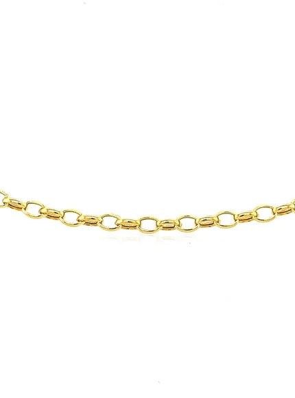 3.2mm 14k Yellow Gold Oval Rolo Bracelet - Ellie Belle