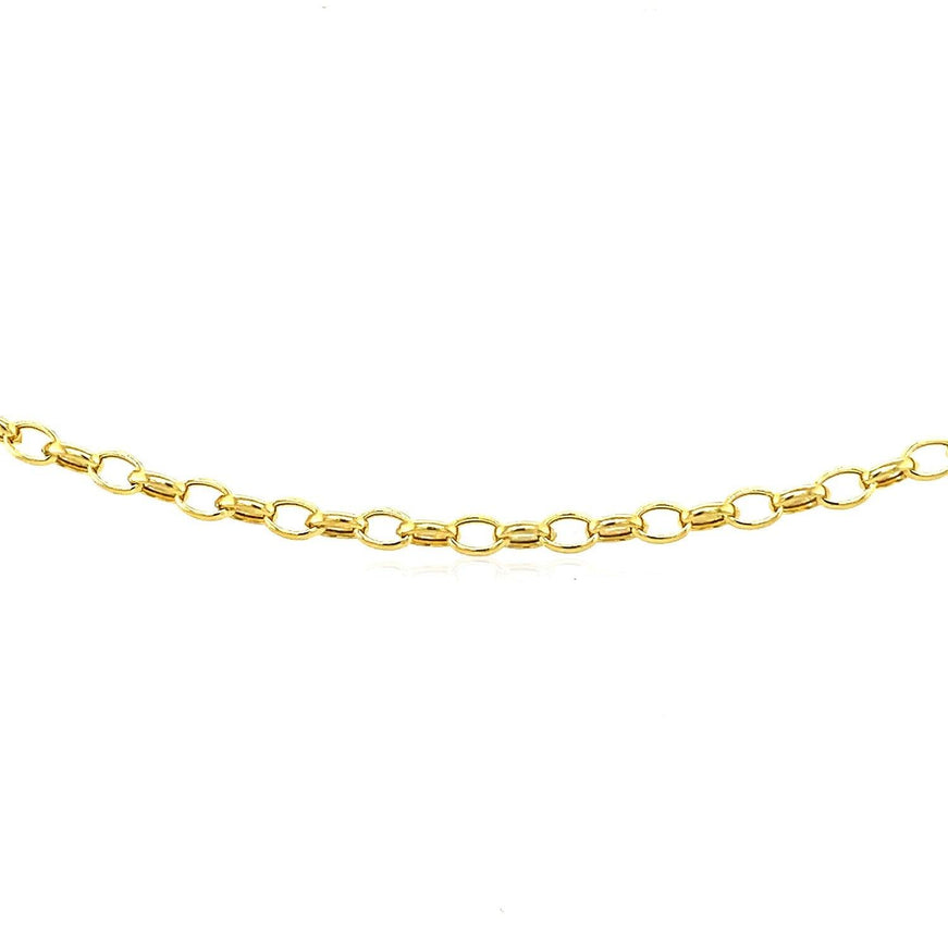 3.2mm 14k Yellow Gold Oval Rolo Bracelet - Ellie Belle