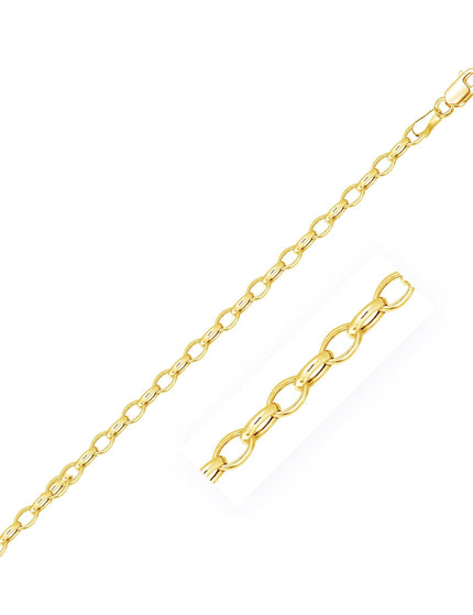 3.2mm 14k Yellow Gold Oval Rolo Chain - Ellie Belle
