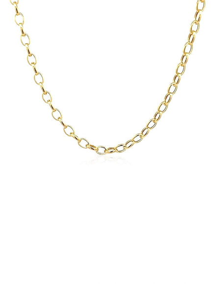 3.2mm 14k Yellow Gold Oval Rolo Chain - Ellie Belle