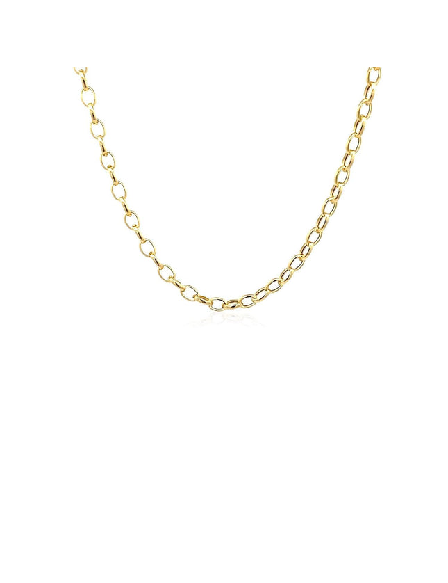 3.2mm 14k Yellow Gold Oval Rolo Chain - Ellie Belle