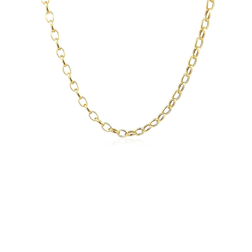 3.2mm 14k Yellow Gold Oval Rolo Chain - Ellie Belle