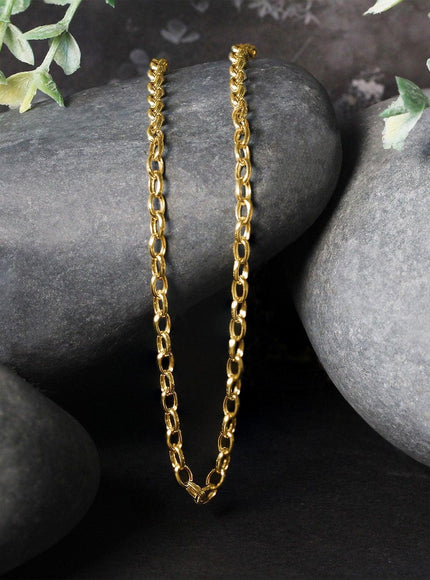 3.2mm 14k Yellow Gold Oval Rolo Chain - Ellie Belle