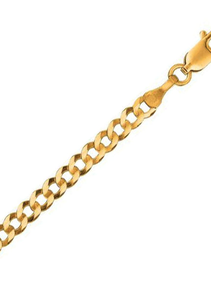 3.2mm 14k Yellow Gold Solid Curb Chain - Ellie Belle