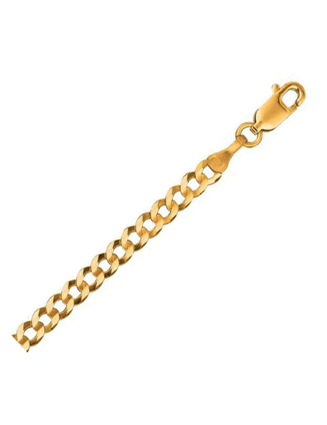 3.2mm 14k Yellow Gold Solid Curb Chain - Ellie Belle