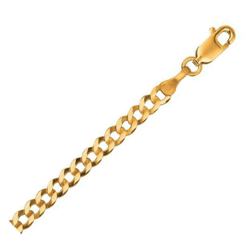 3.2mm 14k Yellow Gold Solid Curb Chain - Ellie Belle