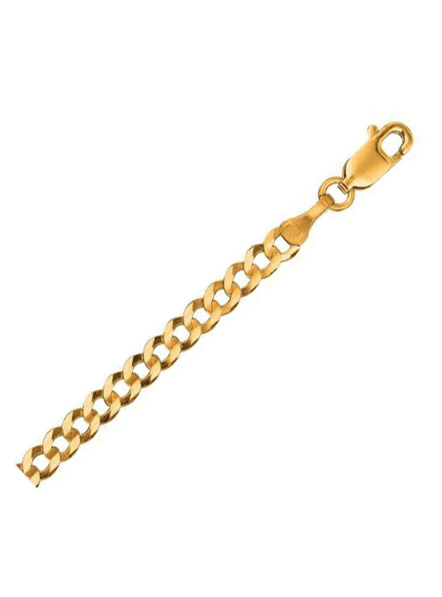 3.2mm 14k Yellow Gold Solid Curb Chain - Ellie Belle