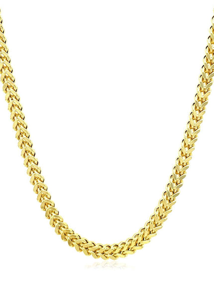 3.2mm 14k Yellow Gold Square Franco Chain - Ellie Belle