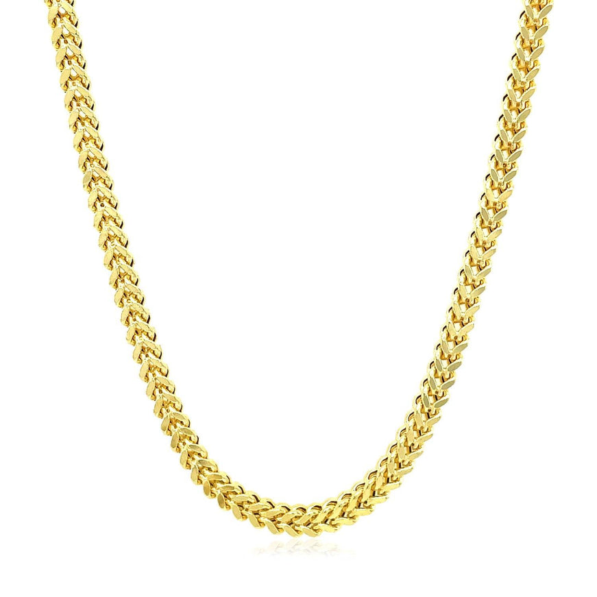 3.2mm 14k Yellow Gold Square Franco Chain - Ellie Belle