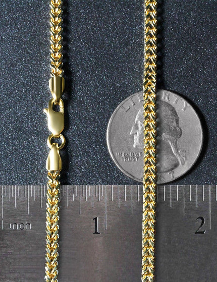 3.2mm 14k Yellow Gold Square Franco Chain - Ellie Belle