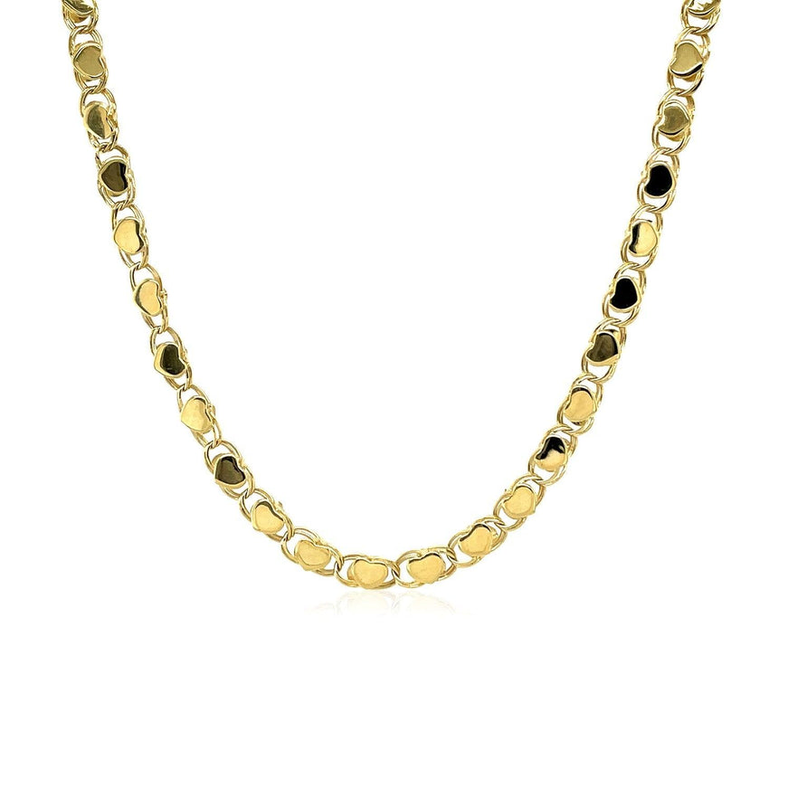 3.3mm 14k Yellow Gold Heart Chain - Ellie Belle