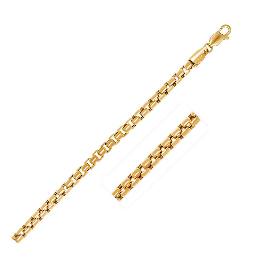 3.4mm 14k Yellow Gold Round Box Chain - Ellie Belle