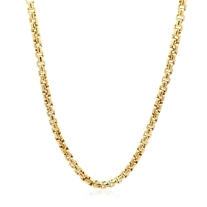 3.4mm 14k Yellow Gold Round Box Chain - Ellie Belle