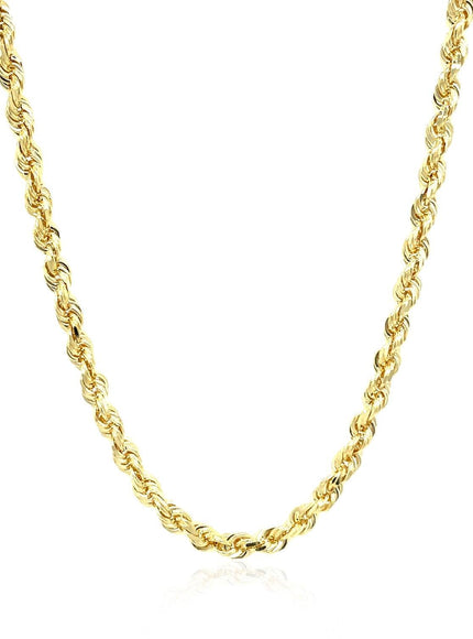 3.5mm 10k Yellow Gold Solid Diamond Cut Rope Chain - Ellie Belle