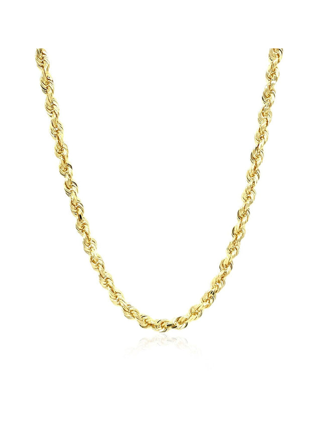 3.5mm 10k Yellow Gold Solid Diamond Cut Rope Chain - Ellie Belle