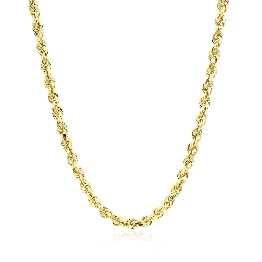 3.5mm 10k Yellow Gold Solid Diamond Cut Rope Chain - Ellie Belle