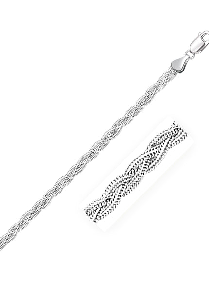 3.5mm 14k White Gold Braided Bracelet - Ellie Belle