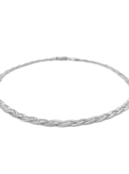 3.5mm 14k White Gold Braided Bracelet - Ellie Belle