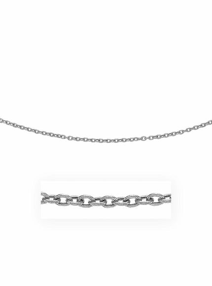 3.5mm 14k White Gold Pendant Chain with Textured Links - Ellie Belle