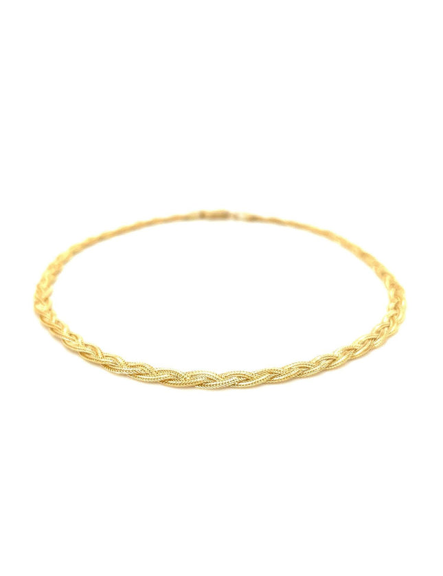 3.5mm 14k Yellow Gold Braided Bracelet - Ellie Belle