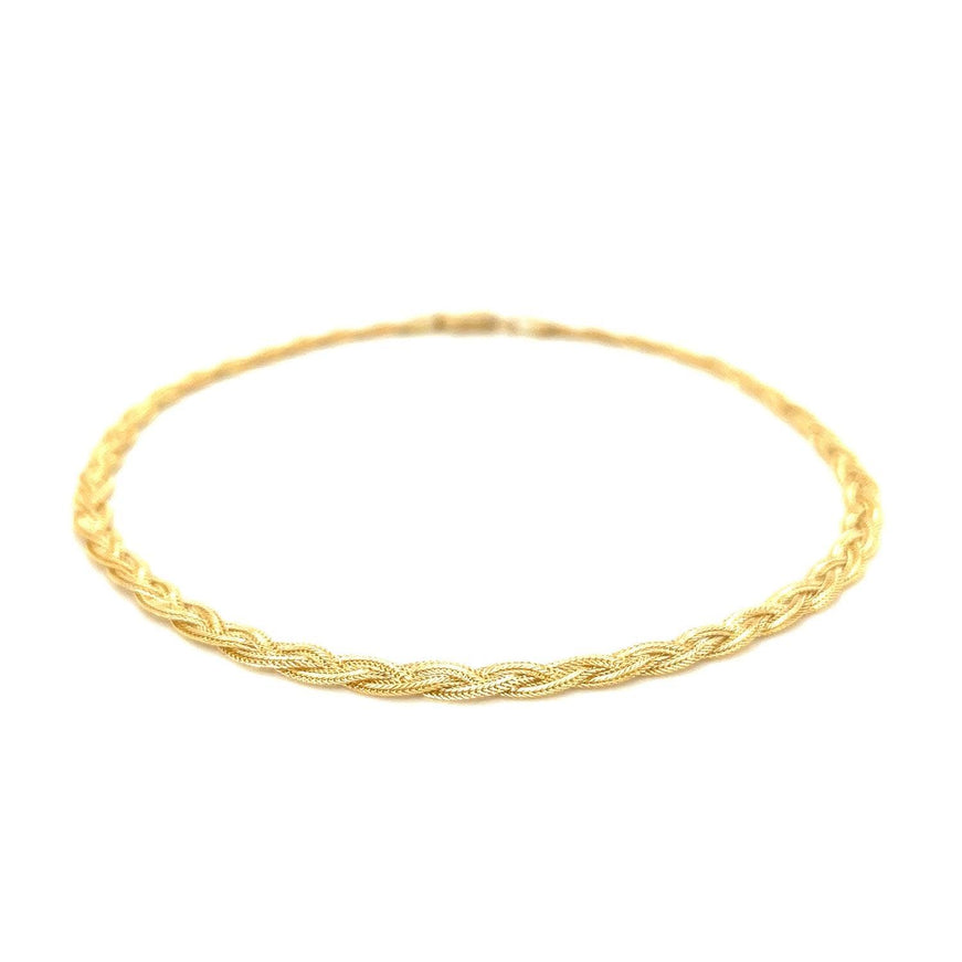 3.5mm 14k Yellow Gold Braided Bracelet - Ellie Belle