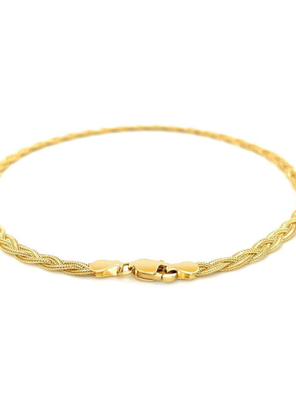 3.5mm 14k Yellow Gold Braided Bracelet - Ellie Belle