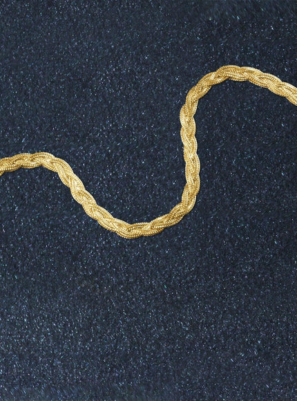 3.5mm 14k Yellow Gold Braided Bracelet - Ellie Belle