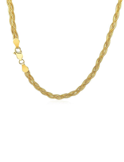 3.5mm 14k Yellow Gold Braided Chain - Ellie Belle