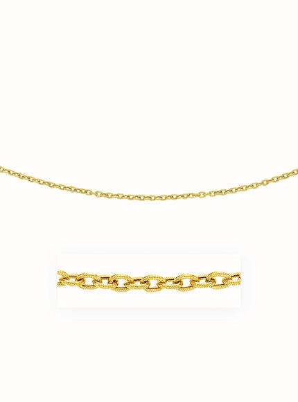 3.5mm 14k Yellow Gold Pendant Chain with Textured Links - Ellie Belle