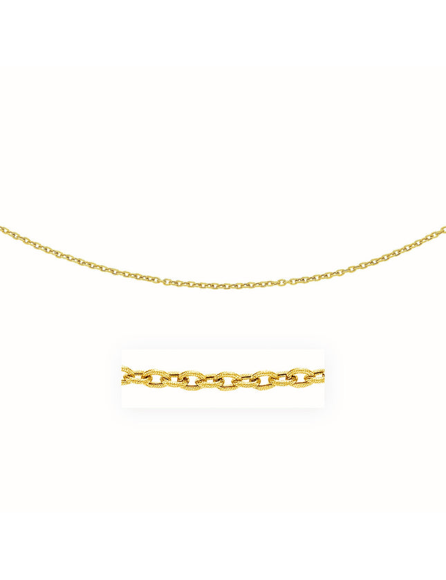 3.5mm 14k Yellow Gold Pendant Chain with Textured Links - Ellie Belle