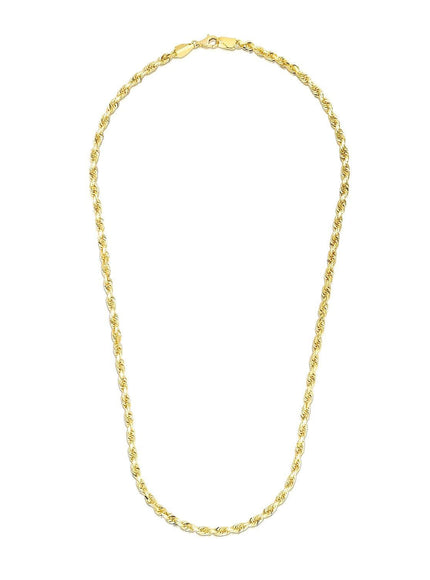 3.5mm 14k Yellow Gold Solid Diamond Cut Rope Chain - Ellie Belle