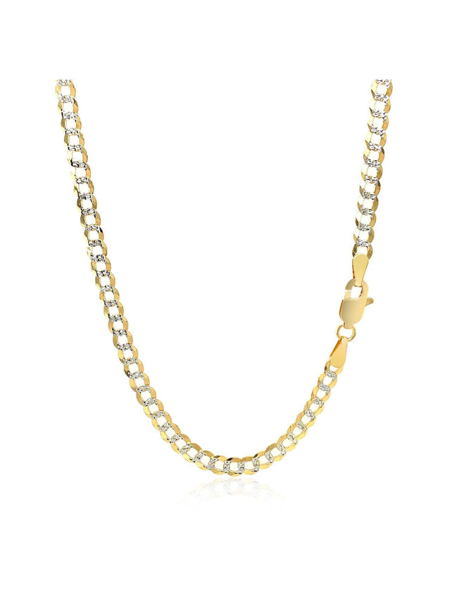 3.6 mm 14k Two Tone Gold Pave Curb Chain - Ellie Belle