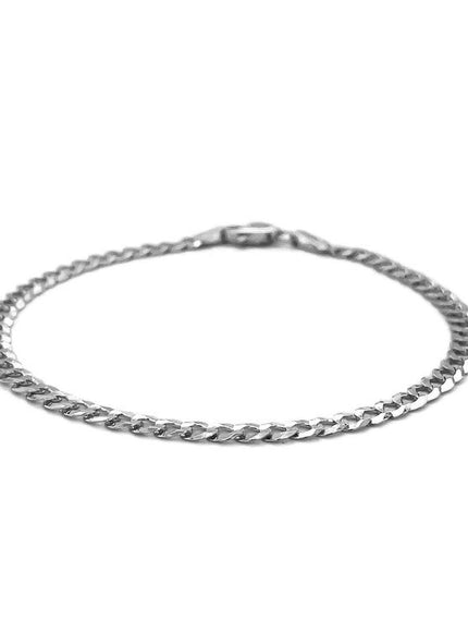 3.6mm 14k White Gold Solid Curb Bracelet - Ellie Belle