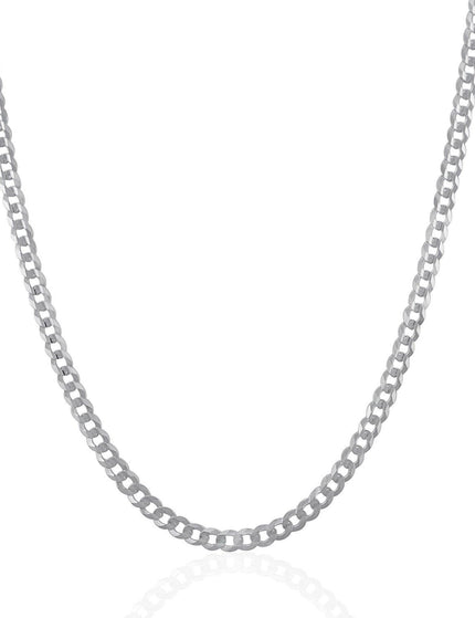 3.6mm 14k White Gold Solid Curb Chain - Ellie Belle
