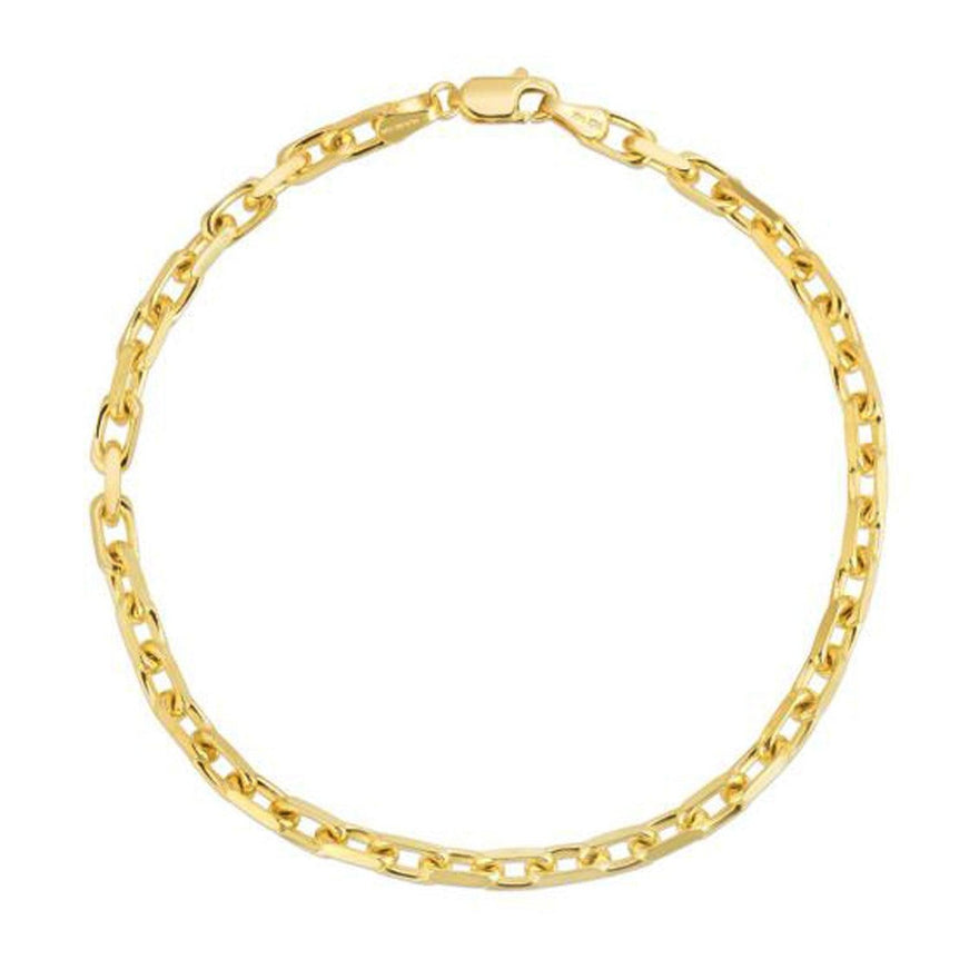 3.6mm 14k Yellow Gold French Cable Chain Bracelet - Ellie Belle