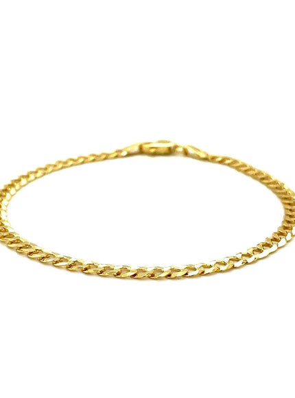 3.6mm 14k Yellow Gold Solid Curb Bracelet - Ellie Belle