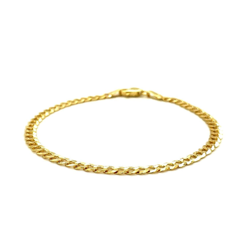 3.6mm 14k Yellow Gold Solid Curb Bracelet - Ellie Belle