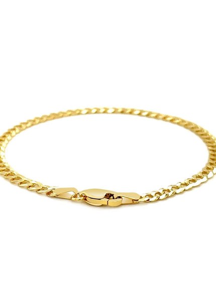 3.6mm 14k Yellow Gold Solid Curb Bracelet - Ellie Belle