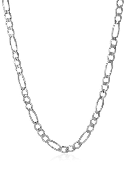 3.8mm 14k White Gold Solid Figaro Chain - Ellie Belle