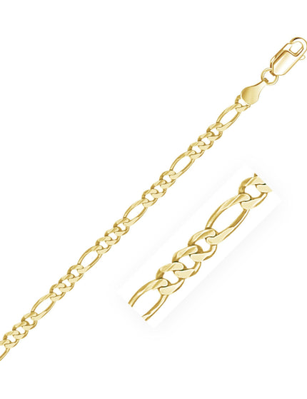 3.8mm 14k Yellow Gold Solid Figaro Chain - Ellie Belle