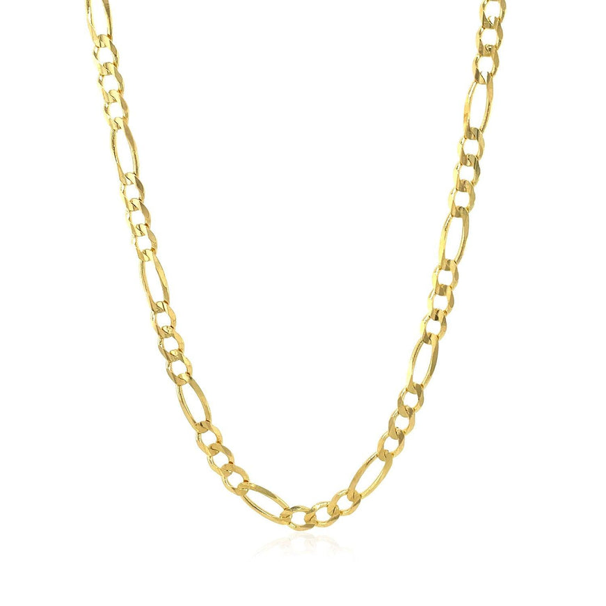 3.8mm 14k Yellow Gold Solid Figaro Chain - Ellie Belle